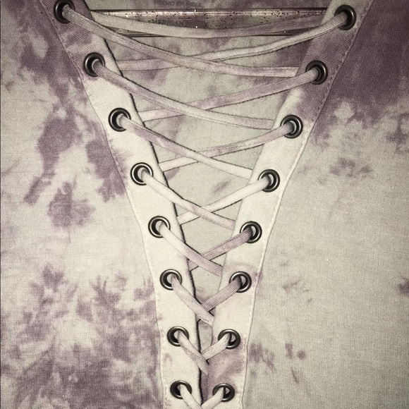 AEO Soft & Sexy purple & gray tie dye t-shirt - Picture 3 of 4